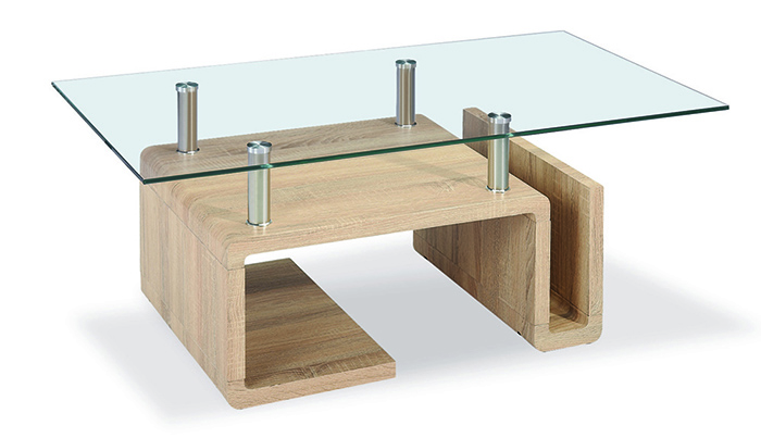 Edith Glass Top Coffee Table - Click Image to Close